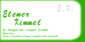 elemer kimmel business card